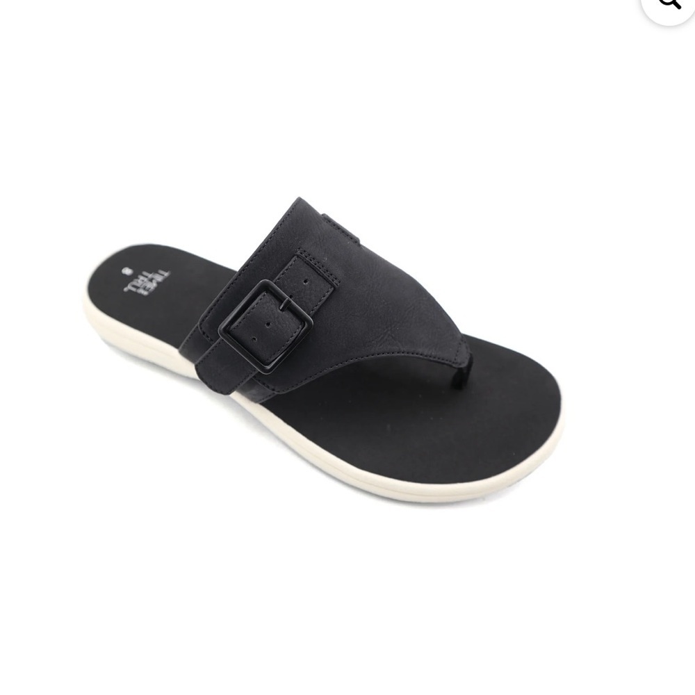 NWT Time and Tru Women's Comfort Casual Summer Flip Flop Black Sandals Size 9